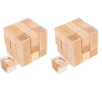 TOWO Puzzle de Madera del Cubo de Soma - Juego de Habilidad de Madera Rompecabezas 3D - Juego de Habilidad Mental brainteasers Cubo para más de 6 años (Paquete de 2)
