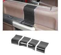 Toworldit - Calcomanía decorativa para interior de ABS de grano de madera negra compatible con Ford F150 2015-2020 (4 piezas/juego de 4 cubiertas superiores para manija de puerta)