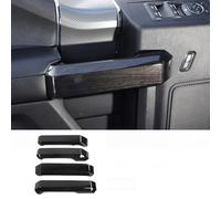 Toworldit - Calcomanía decorativa para interior de ABS de grano de madera negra compatible con Ford F150 2015-2020 (4 piezas/juego de 4 cubiertas interiores para manija de puerta)