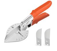 TOWOT Cortador de Inglete Multiángulo de 45°-135° con Cuchilla de Repuesto, Tijeras Ingletadoras para Cortar Madera, Plástico, PVC y Más, Herramienta de Corte Ajustable con Fundas Ergonómicas y Llave