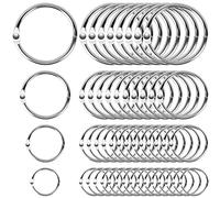 Towviy 120 piezas Anillas de Encuadernación, Sueltas, Bisagras para Libros de Hojas Sueltas, Anillo de Carpeta de Metal Àlbumes, Tarjetas, Documentos, Material de Oficina, 15mm,20mm, 25mm, 32mm