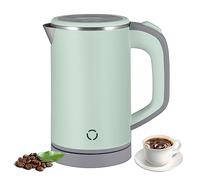 Towwoo 800ML Pava Electrica, 600W Jarra Electrica Calentar Agua, Hervidor de Agua Pequeño, Electric Kettle Inoxidable para té Café Leche para Bebés, Sobrecalentamiento Viaje Silencioso (Green)