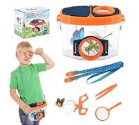 Towwoo Kit Explorador Niños, Caja de Insectos de Aumento, Caja de Lupa de Insectos, Caja de Observación de Insectos de Ciencia con Lupa de 4.5X, Pinzas y Abrazadera de Insectos para Niños