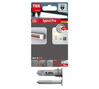 TOX Anclaje para placas de yeso laminado Spiral Pro 39-5 + tornillo con accionamiento PZ2, longitud de anclaje 39 mm, para placas de yeso laminado monocapa 4 piezas en blister, 068701051