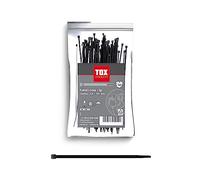 TOX Brida sujetacables, negra, resistente a los rayos UV, de uso universal en interiores y exteriores, para una fijación segura en el hogar y el jardín, tamaño 3,6 x 140 mm, 100 unidades, 099600023