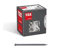 TOX Clavos de alambre 3,1x80 mm con cabeza de recalcado para fijaciones casi invisibles en madera, uso universal en interiores y exteriores, acero brillante, 400 g en cartón, 063100210