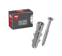 TOX expansible Barracuda 10/50 + S, Taco con Tornillo (Hexagonal) y arandela, para ladrillo Macizo y hormigón, valores de sujeción Muy Altos, Montaje Sencillo, 8 Unidades por Caja, 01319173, Gris