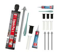 TOX juego con 1x mortero Liquix Pro 280 ml y 2x sistemas Thermo Proof M12x300, fijación segura para toldos y barandillas, 084909271