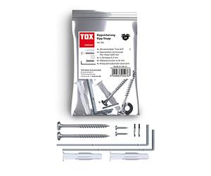 TOX Kipp Stopp antivuelco para muebles, seguro en todas las habitaciones y en casi todos los materiales de construcción para estanterías y similares, montaje rápido, 4 piezas, 01160131