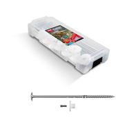 TOX L-BOXX Micro Camping Juego de Tornillos para Tienda 8x220 mm (10 piezas) + Arandelas y 1x Punta TX40, Tornillos Largos para una Fijación Fuerte de Tiendas, L-BOXX Conectable, 21 piezas, 094901514