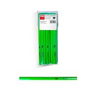 TOX Lápiz Neo Carpenter, oval-cuadrangular, verde neón, dureza media, para anchos de trazo de 1-2 mm, sin afilar, longitud 250 mm, 09790104