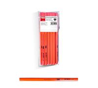 TOX Neo Lápiz carpintero, oval-cuadrangular, naranja neón, dureza media, para grosores de trazo de 1-2 mm, sin afilar, longitud 250 mm, 09790100