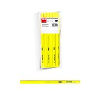 TOX Neo Lápiz de carpintero, oval-cuadrangular, amarillo neón, dureza media, para anchuras de trazo de 1-2 mm, sin afilar, longitud 250 mm, 09790102