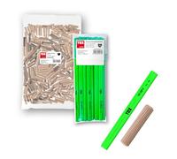 TOX Set espigas madera Boltfix Wood XL 10/40 de haya, 400 uds, 12 lápices carpintero neón verde, kit para muebles y uniones fuertes, gran suministro, 015909011