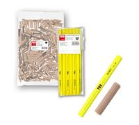 TOX Set espigas madera Boltfix Wood XL 8/40 de haya, 500 uds, 12 lápices carpintero neón amarillo, kit para muebles y uniones fuertes, gran suministro, 015909010