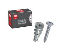 TOX Spiral Plus + S, Taco de 32 mm con Tornillo de Cabeza Plana Incluido, PZ2, Dos Capas sin taladrado previo, Placa de Fibra de Yeso, 25 Unidades en Caja, 06819171, Blanco