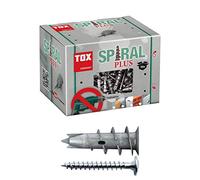 TOX taco para cartón-yeso Spiral Plus 37-2 + tornillo con accionamiento PH2, 32 mm, para cartón-yeso monocapa y bicapa + tablero de fibra de yeso, sin perforación, 50 unidades por caja, 068101021