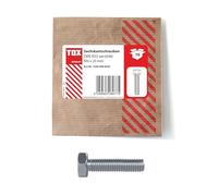 TOX Tornillo de cabeza hexagonal M6x20, galvanizado, DIN 933, tornillos para máquinas con rosca completa y baja altura de cabeza, 10 piezas en embalaje de papel resellable, 12443066620