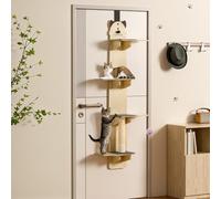 toxaaiwr Percha para puerta de gato, árbol vertical para gatos de 4 niveles sobre la puerta, estantes colgantes para gatos con poste rascador, almohadillas, bola de gato, escalador de gatos sobre