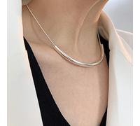 TOXI Gargantilla de Cadena de clavícula de Tubo de Plata 925 para Mujer , joyería de Moda, Fiesta de Boda, Regalo de cumpleaños para niñas, Plata