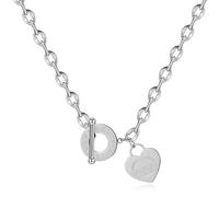 TOXI Nuevo Collar con Colgante de corazón de Acero de Titanio Vogue para Mujer, Gargantilla de Cadena con Dije de Hebilla OT, joyería de Moda