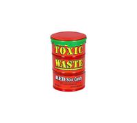 Toxic Waste Red Sour Candy 42 g - Caramelos extremadamente ácidos, perfectos para valientes y aficionados del sabor intenso, embalaje llamativo en forma de tambor + pegatinas GETZH ThankYou