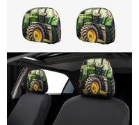 TOXOCMDKLE 2 fundas transpirables para reposacabezas de coche, diseño de tractor, accesorios universales para decoración de coche