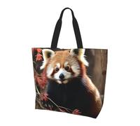 TOXOCMDKLE Bolsa de mano para mujer Zion National Park Bolsa de comestibles plegable bolsas de compras reutilizables grandes bolsas de mano, Pandas rojos, Talla única