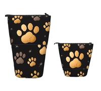 TOXOCMDKLE Estuche telescópico de gran capacidad para lápices, diseño de barco pirata de fantasía, estuche de papelería retráctil, bolsa de cosméticos de maquillaje para suministros de oficina, Huella