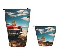 TOXOCMDKLE Estuche telescópico de gran capacidad para lápices, diseño de lobo de vida silvestre, estuche de papelería retráctil, bolsa de cosméticos de maquillaje para suministros de oficina, Car