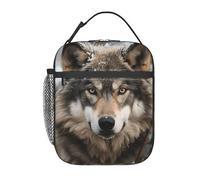 TOXOCMDKLE Lonchera portátil con aislamiento, Lmage of Wolf in The Snow, bolsa de almuerzo para mujeres y hombres, trabajo, picnic, viajes