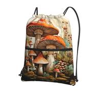 TOXOCMDKLE Mochila con cordón plegable, color azul, resistente al corazón, bolsa deportiva para ir de compras, yoga, Champiñón gigante, Talla única
