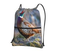 TOXOCMDKLE Mochila con cordón plegable para pastor alemán, resistente a cachorros, bolsa deportiva para gimnasio, compras, yoga, Faisanes Animales, Talla única