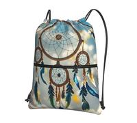 TOXOCMDKLE Mochila con cordón plegable para pastor alemán, resistente a cachorros, bolsa deportiva para gimnasio, compras, yoga, Atrapasueños nativo americano, Talla única