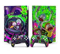 Toxxos PS5 Skin Disc Edition Anime - Funda de Vinilo para Consola y Controlador de Playstation 5, versión CD-ROM, Color Morado y Verde