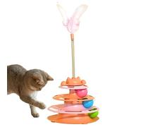 Toy Ball Track, Cat Tower Toy, Kitten Boredom Relief Accessory, Daily Use for Apartment Home Office Shelters, Bedroom Living Room Study Playtime, Fixture for Animal Lovers Trainers and Owners