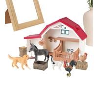 Toy Barn y Farm Animals, Juguetes de animales de granja para niños | Granero con animales de granja para niños pequeños | Actividad de desarrollo temprano, juguetes de aprendizaje y educación, juego a