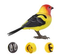 Toy Bird - Mascota electrónica, figura parlante realista de escritorio con activación de sonido sensorial, decoración de canto animada interactiva, ideal para de cumpleaños, decoración de