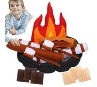 Toy Campfire Set For Kids | 15pcs Pretend Fake Fire Toy | Kids Felt Play Campfire Playset Safe Fake Fire Toys Pretend Camping Play Set
