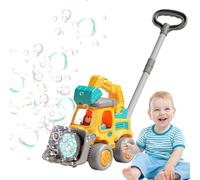 Toy Car Bulldozer Bubble Machine Automatic, Bubble Blower Machine | Preschool Learning Car Push Walker with LED Lights, Foam Maker for Toddlerz Boys Girls