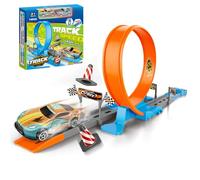 Toy Car Track Set, Construction Truck Play Kit, 360° Wall-Climbing Feature, Interactive and Sturdy Design for Toddler Fun, Birthday Presents, Easter, Travel, Home, Outdoor Play, Parties