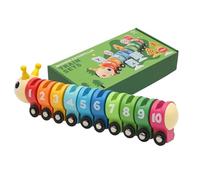 Toy de conteo de Caterpillar, Caterpillar Counting Classic Toy - Juguetes de matemáticas educativas de Desarrollo | Tren de Rueda Colorido, Juego de reconocimiento de Color para la educación Escolar,