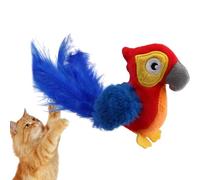 Toy de gato cubierto chirriendo pájaro, juguete de gato de pájaro sonoro | Pet Interactive Bird Toy simulado - Figura animal de swing de simulación al aire libre para gatos solitarios para sala de est