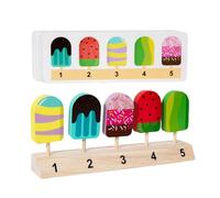 Toy de Helado Toy - Wooden Fingend Puzzle, Learning Challenge Kit | Juego de Madera finamente Pulido Juego de Preescolar Actividad matemática Regalo de cumpleaños Año Nuevo