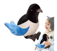 Toy de simulación Magpie: pájaro suave de lujoso, animal de peluche decorativo realista, acogedora muñeca guardiana | Adorable regalo de aprendizaje para niños Descripción de la sala de adultos Compañ