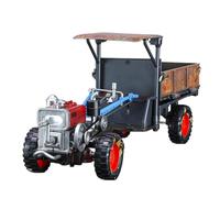Toy de tractor de granja Diecast - Tractor de caminata de metal a escala 1:24 con sonido y luz | Antique Model Tractor coleccionable, regalo de vehículos agrícolas de aleación, decoración del día de S