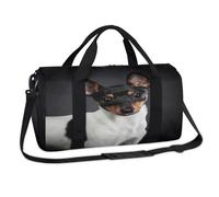 Toy Fox Terrier - Bolsa deportiva de lona para el fin de semana con estampado de perros, bolsa de viaje informal para viajes, gimnasio, equipaje para niños, niñas, niños, mujeres y hombres