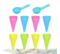 Toy Ice Cream Set - 11×5.5cm Sand Ice Cream Play Kit | PP Beach Sand Toys with Scoop & Cone Molds - Educational Outdoor Playset For Kids Sandbox Beach Party Learning Toy