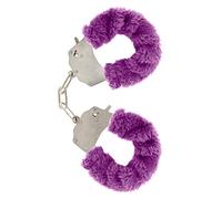 Toy Joy D-222230, Furry Fun Cuffs Purple Plush Unisex Adulto, Medium