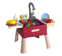 Toy Kitchen Sink - Play Dishwasher Set with Running Water for Kids | ABS with Faucet Function, Fruit Vegetable Chopping, Pretend Role Play Organizer for Children